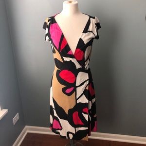 Diane von Furstenberg Abstract Print Wrap Dress
